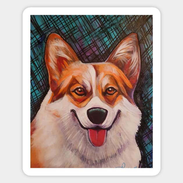 Corgi Queens dog Sticker by StephaniePerryArt